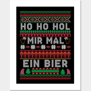 Ho Ho Hol Mir Mal Ein Bier Funny Christmas Outfit Ugly Christmas Sweater Xmas Posters and Art